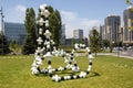 A work of contemporary art in the form of a street sculpture in Almaty