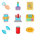 Work creation icons set, cartoon style