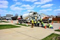 Work Crew Pouring Driveway Gutter