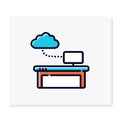 Work data cloud storage color icon