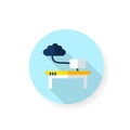 Work data cloud storage flat icon