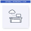 Work data cloud storage line icon. Editable