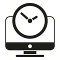 Work data time icon simple vector. Computer data