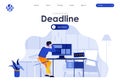 Work deadline flat landing page design