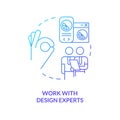 Work with design experts blue gradient concept icon