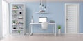 Work desk in home interior realistic vector Royalty Free Stock Photo
