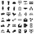 Work dialog icons set, simple style Royalty Free Stock Photo