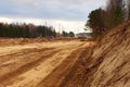 Work of digging ground and machines truck Royalty Free Stock Photo