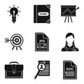 Work document icons set, simple style
