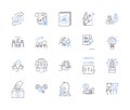 Work effectiveness outline icons collection. Efficiency, Productivity, Accuracy, Quality, Output, Proficiency