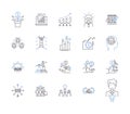 Work effectiveness outline icons collection. Efficiency, Productivity, Accuracy, Quality, Output, Proficiency
