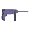 Work electric hammer icon cartoon . Machine power