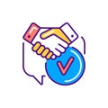 Work ethic color line icon. Business deal. Soft skills. Pictogram for web, mobile app, promo. UI UX design element