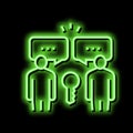 work ethic soft skill neon glow icon illustration