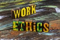 Work ethics teamwork responsibility integrity honesty partnership