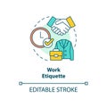 Work etiquette concept icon Royalty Free Stock Photo