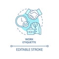 Work etiquette turquoise concept icon Royalty Free Stock Photo