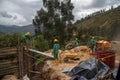 Work on the expansion of a road in the department of BoyacÃÂ¡. Colombia.