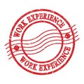 WORK EXPERIENCE, text written on red postal stamp