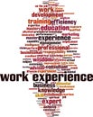 Work experience word cloud