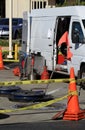 Work on fuel tanks Royalty Free Stock Photo