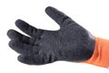 Work glove with a black protective rubber coating. Workwear for production workers Royalty Free Stock Photo