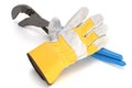 Work glove and wrench Royalty Free Stock Photo