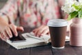 Work going on vacation with a cool drink Royalty Free Stock Photo