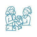 Work gossip linear icon concept. Work gossip line vector sign, symbol, illustration.