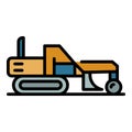 Work grader machine icon color outline vector