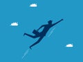 Work grows. man flies up in the sky. vector Royalty Free Stock Photo
