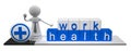 Work health cubes and health symbol
