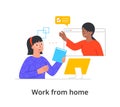 Work from home concept with video conferencing