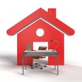 Work From Home 3D Concept. working at home, coworking space, concept illustration. People at home in quarantine your self. Virus Royalty Free Stock Photo