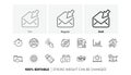 Work home, Dot plot and Cyber attack line icons. For web app, printing. Line icons. Vector