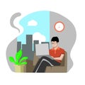 Work From Home Flat Illustration