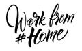 Work From Home hashtag lettering