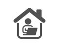 Work at home icon. Outsource job sign. Vector