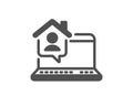 Work at home icon. Outsource job sign. Vector