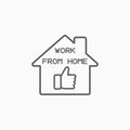 Work from home icon, work at home vector, work, home, well