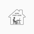 Work from home icon, work at home vector