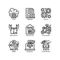Work from home icons set Royalty Free Stock Photo