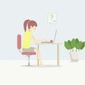 Work From Home Illustration with Flat Style