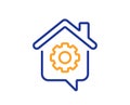 Work at home line icon. Outsource job sign. Vector