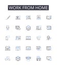 Work from home line icons collection. Innovation, Technology, Futuristic, Robotics, Automation, Smart, Virtual vector