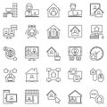Work From Home line icons set. Vector Freelance signs Royalty Free Stock Photo