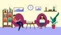 Man and woman working at home, coworking space, concept illustration. Royalty Free Stock Photo