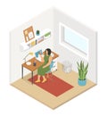 Work from home - modern vector colorful isometric illustration Royalty Free Stock Photo