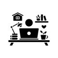 Work from Home Setup Solid Icon for Home Productivity Royalty Free Stock Photo
