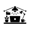 Work from Home Setup Solid Icon for Remote Work Royalty Free Stock Photo
